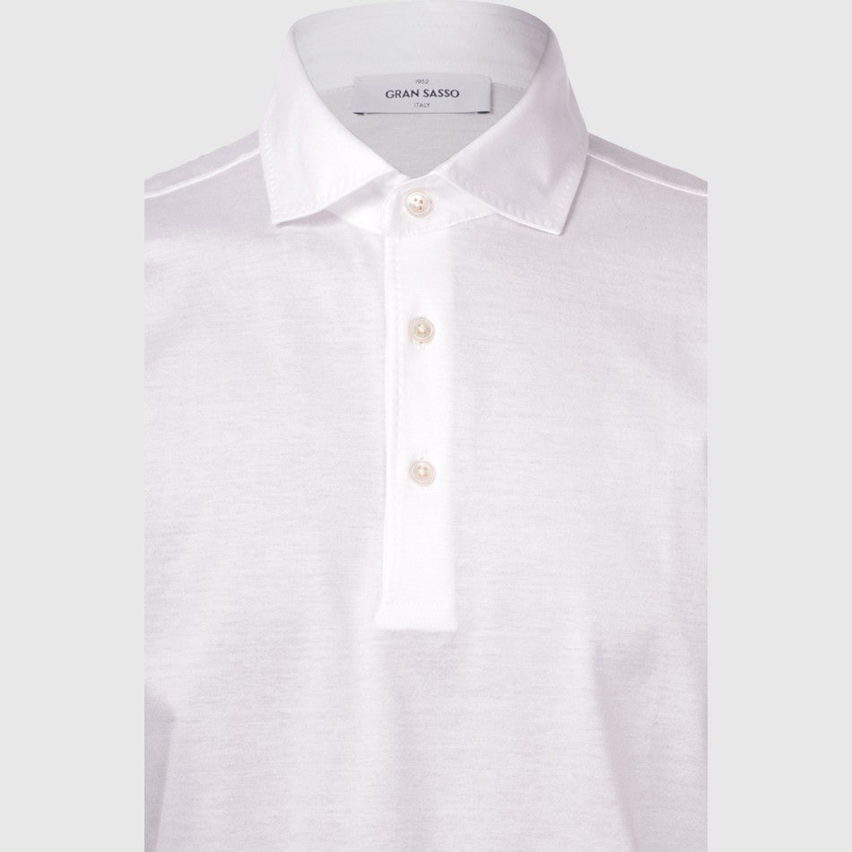 Gran Sasso - Mercerized Cotton Polo - Pure White