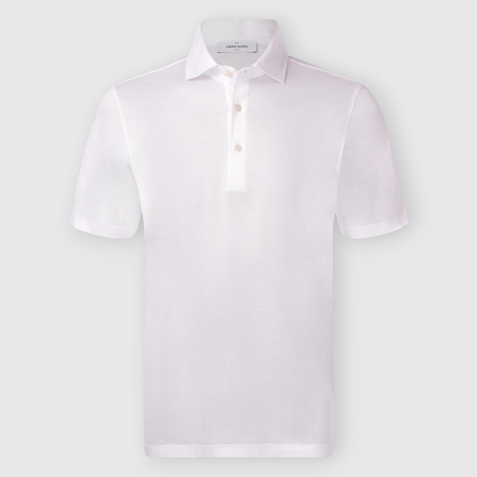 Gran Sasso - Mercerized Cotton Polo - Pure White