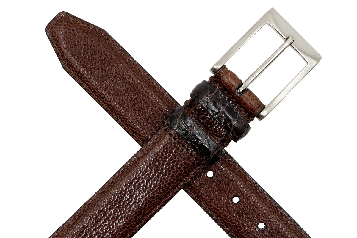 Martin Dingman - Lorenzo Luxe Bridle Leather Belt - Walnut
