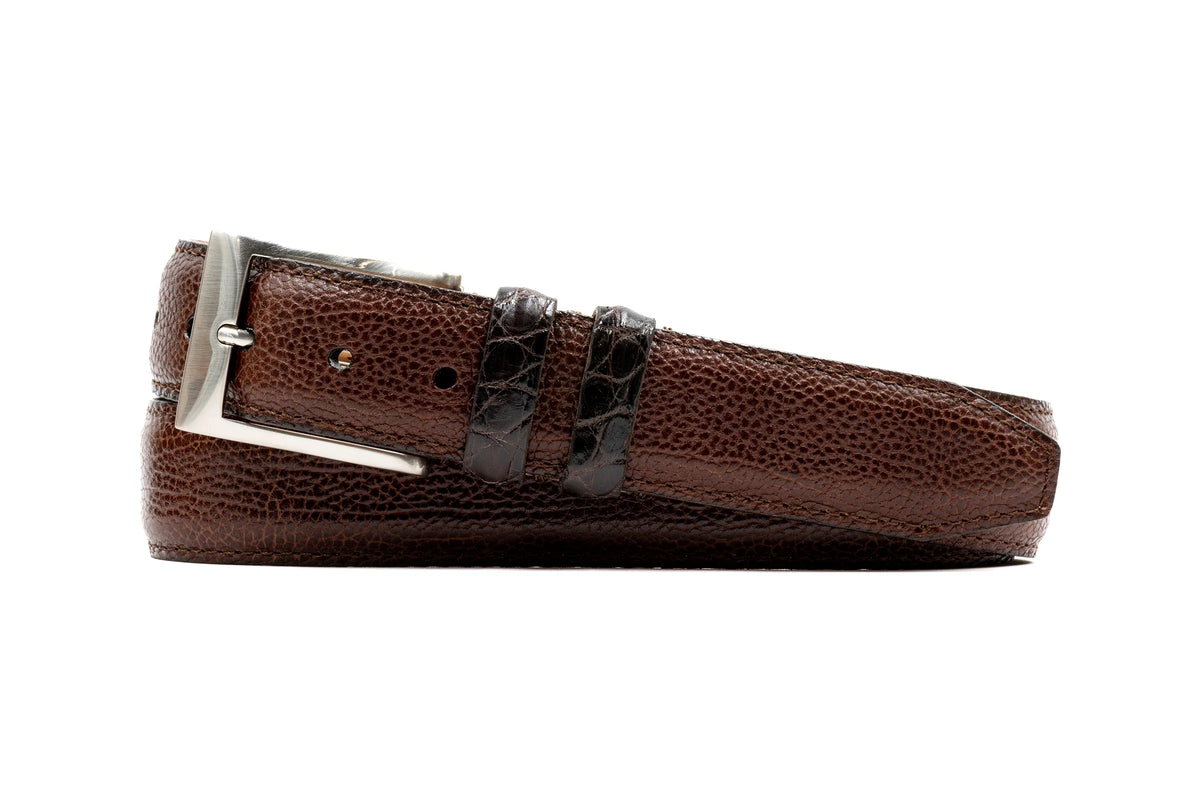 Martin Dingman - Lorenzo Luxe Bridle Leather Belt - Walnut