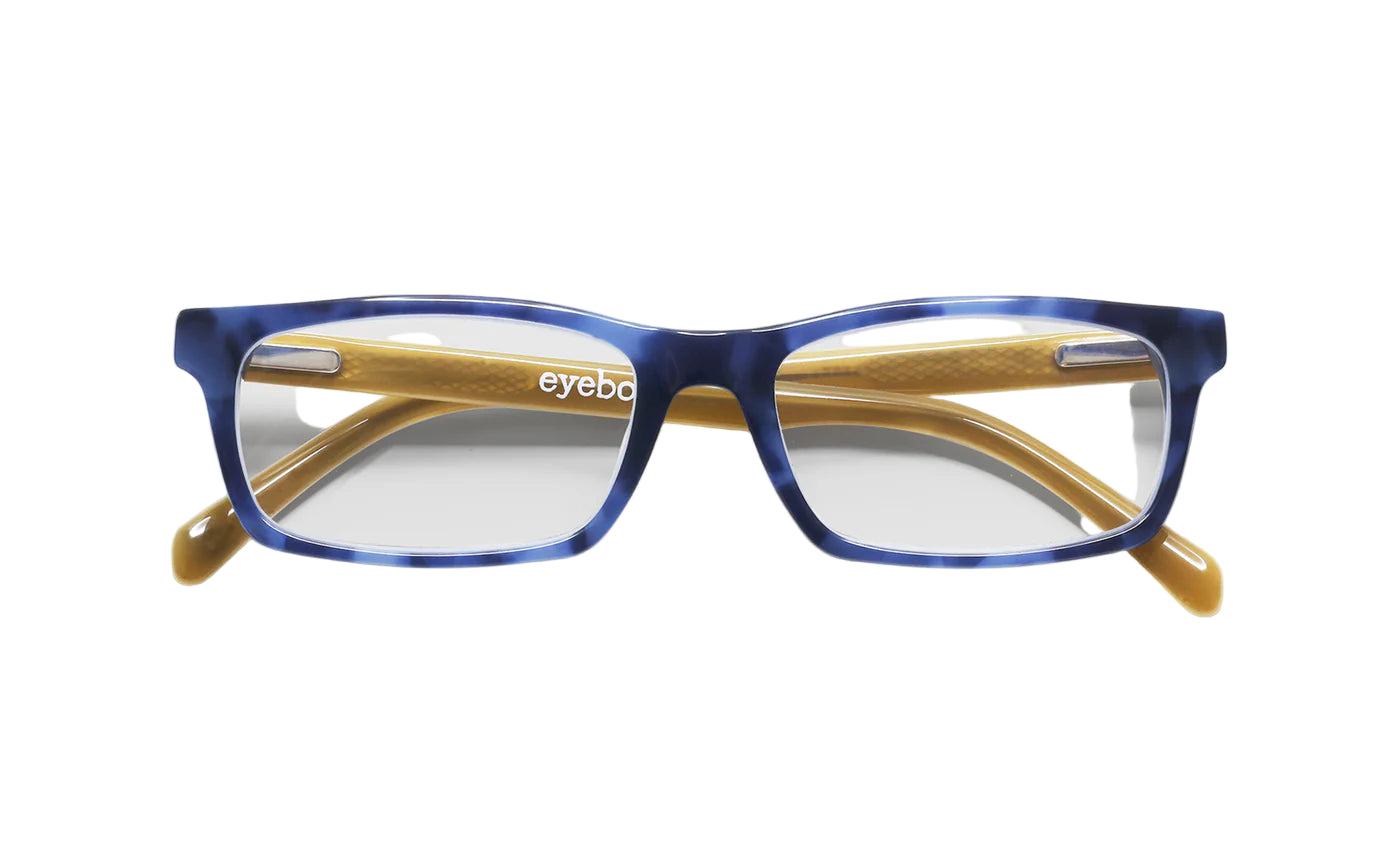 Eyebobs - Number Cruncher - Blue Denim Front with White Horn and Khaki Temples