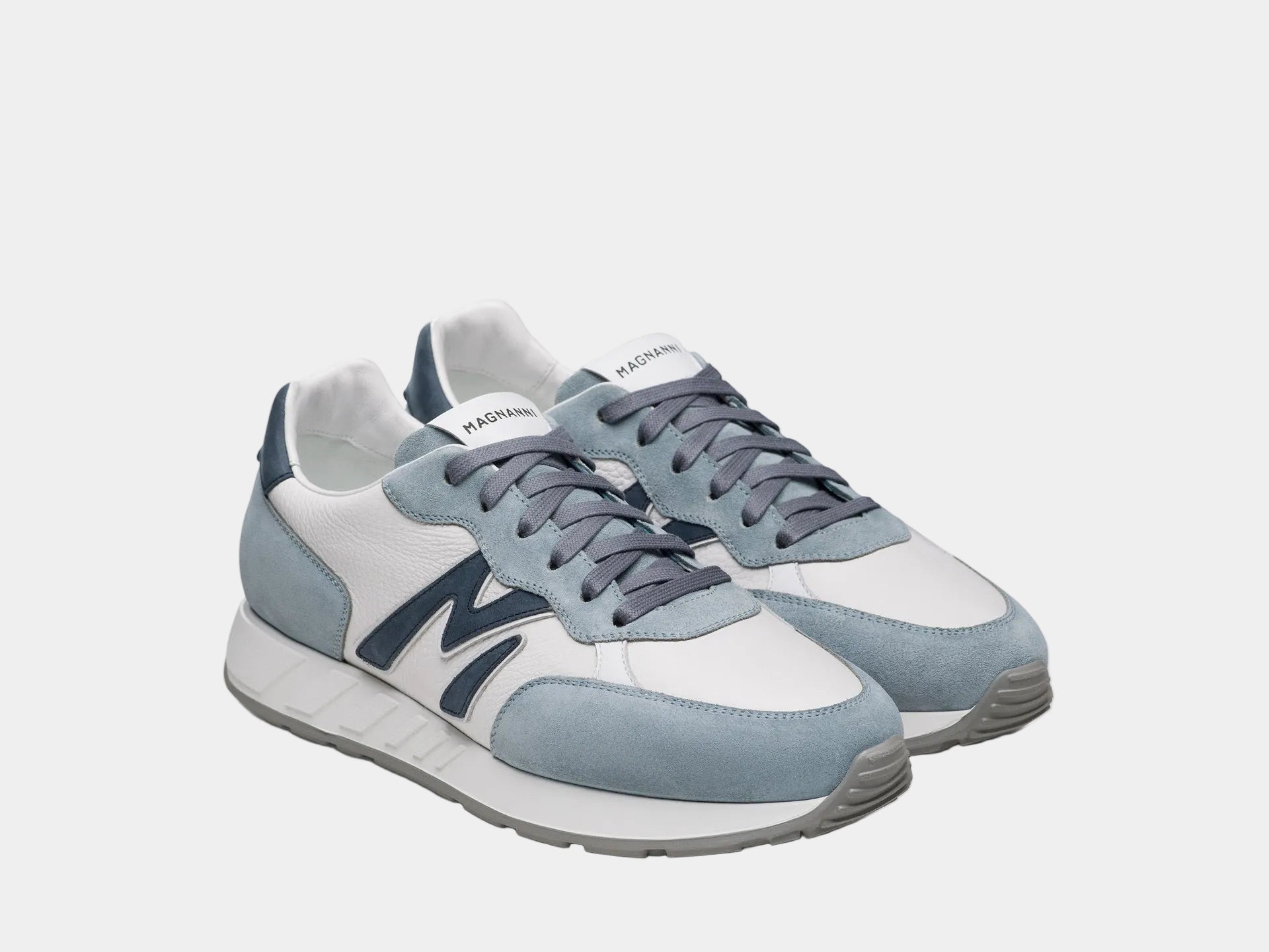 Magnanni - Yoki Sneaker - Sky Blue Suede & Tumbled White