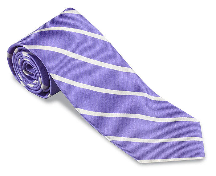 R. Hanauer - Periwinkle Tie with White Buckingham Stripes