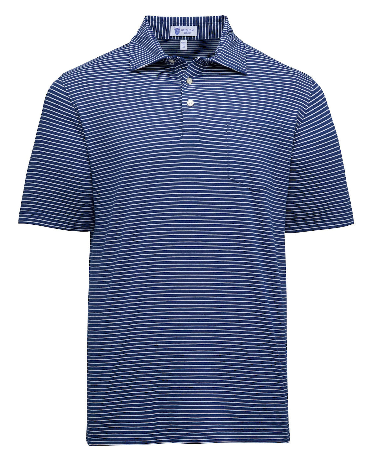Gresham Reed - Navy & White Stripe Polo