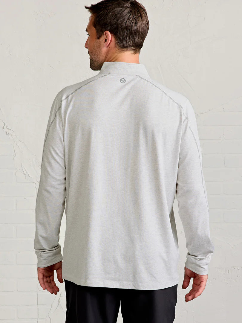 Tasc - Carrollton Lightweight Quarter Zip - Marble Heather & Shark Gray