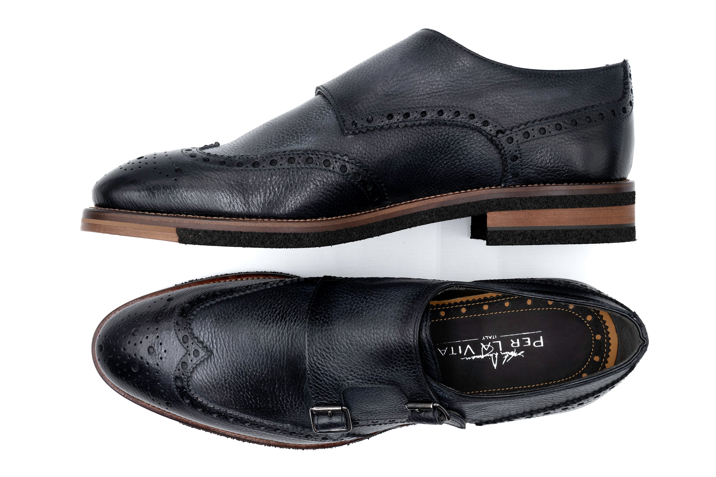 Martin Dingman - Tuscan Italian Calf Double Monk - Graphite