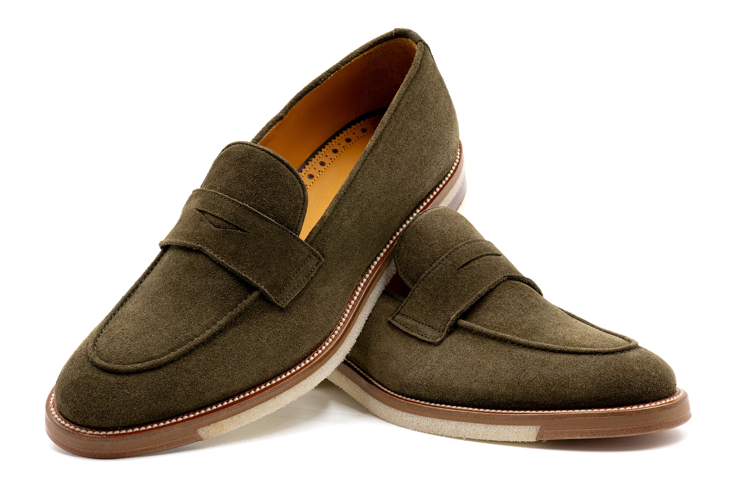 Martin Dingman - Tuscan Premium Italian Suede Penny - Olive