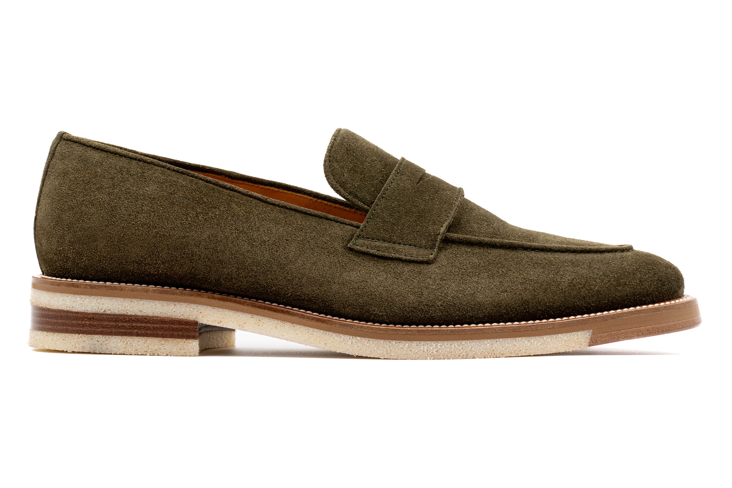 Martin Dingman - Tuscan Premium Italian Suede Penny - Olive