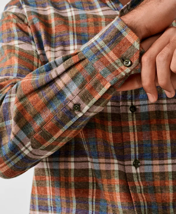 David Donahue - Spice & Multi Brushed Plaid Sport Shirt