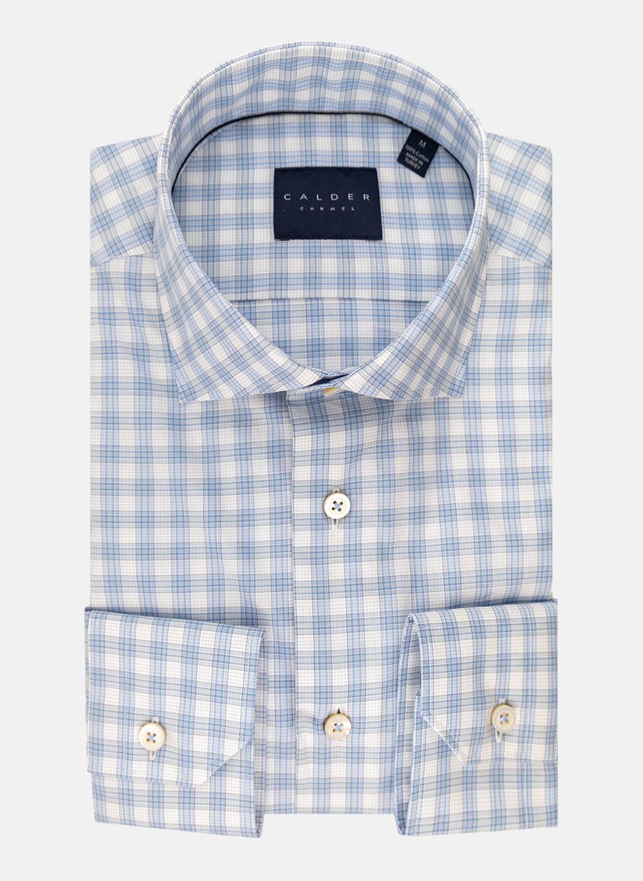 Calder - Poplin Check Sport Shirt - Slate