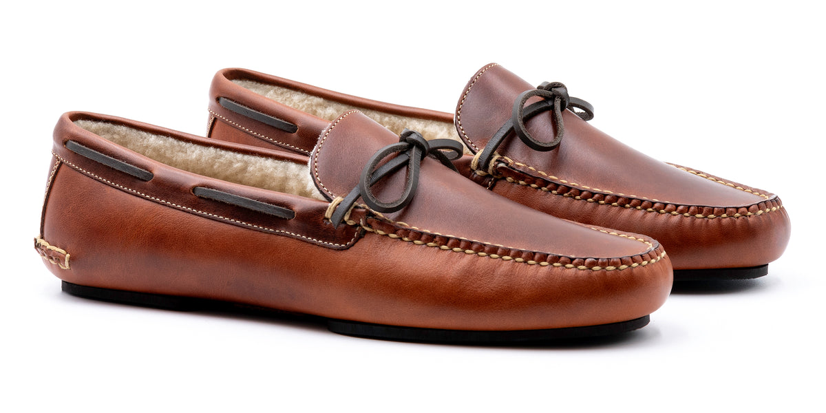 Martin Dingman - Old Row Oiled Saddle Leather Slippers - Cigar