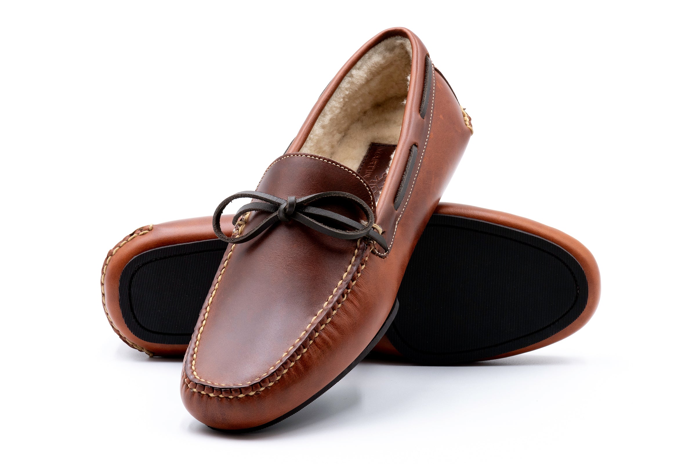 Martin Dingman - Old Row Oiled Saddle Leather Slippers - Cigar