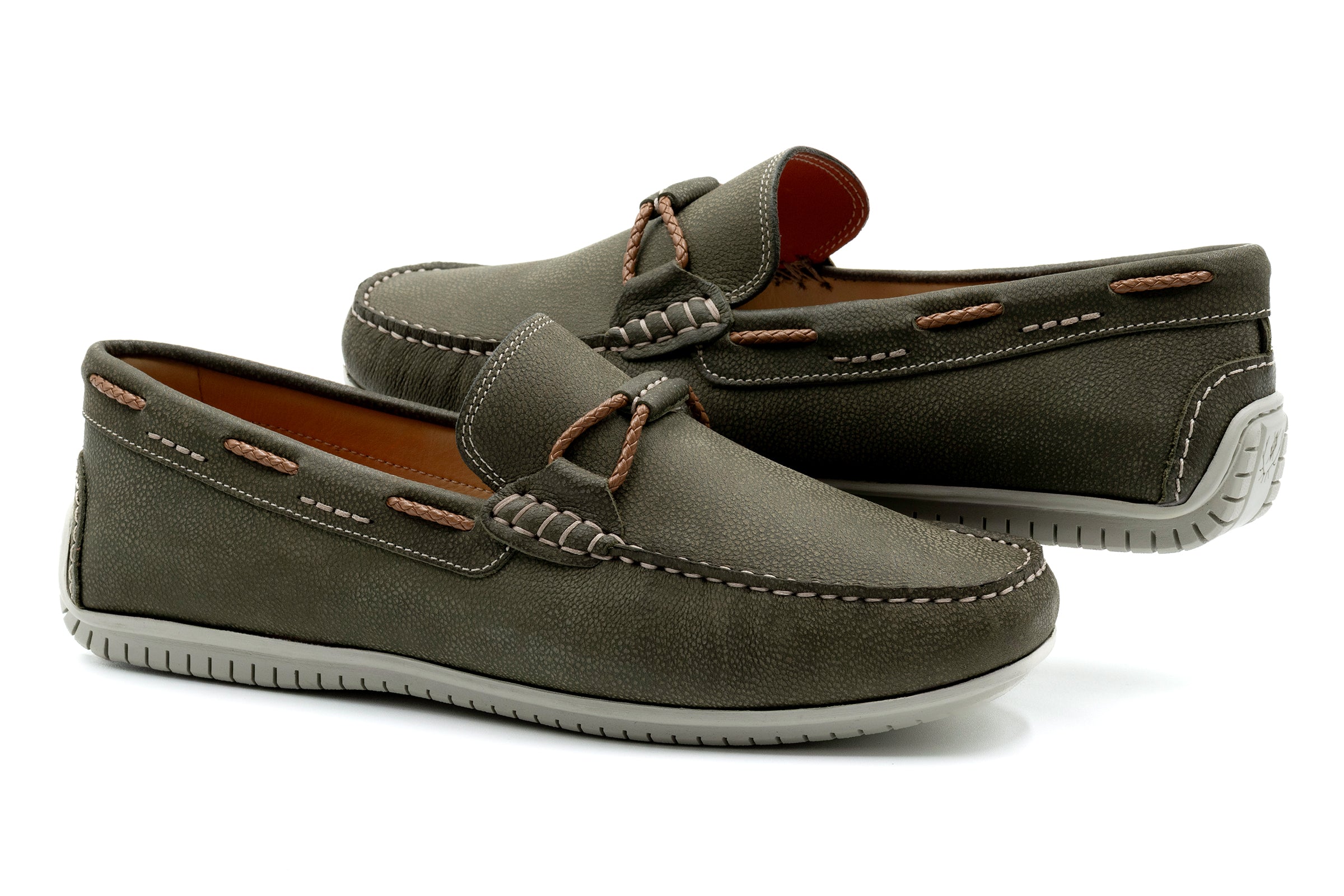 Martin Dingman - Bermuda Nubuck Leather Braided Loafers - Moss