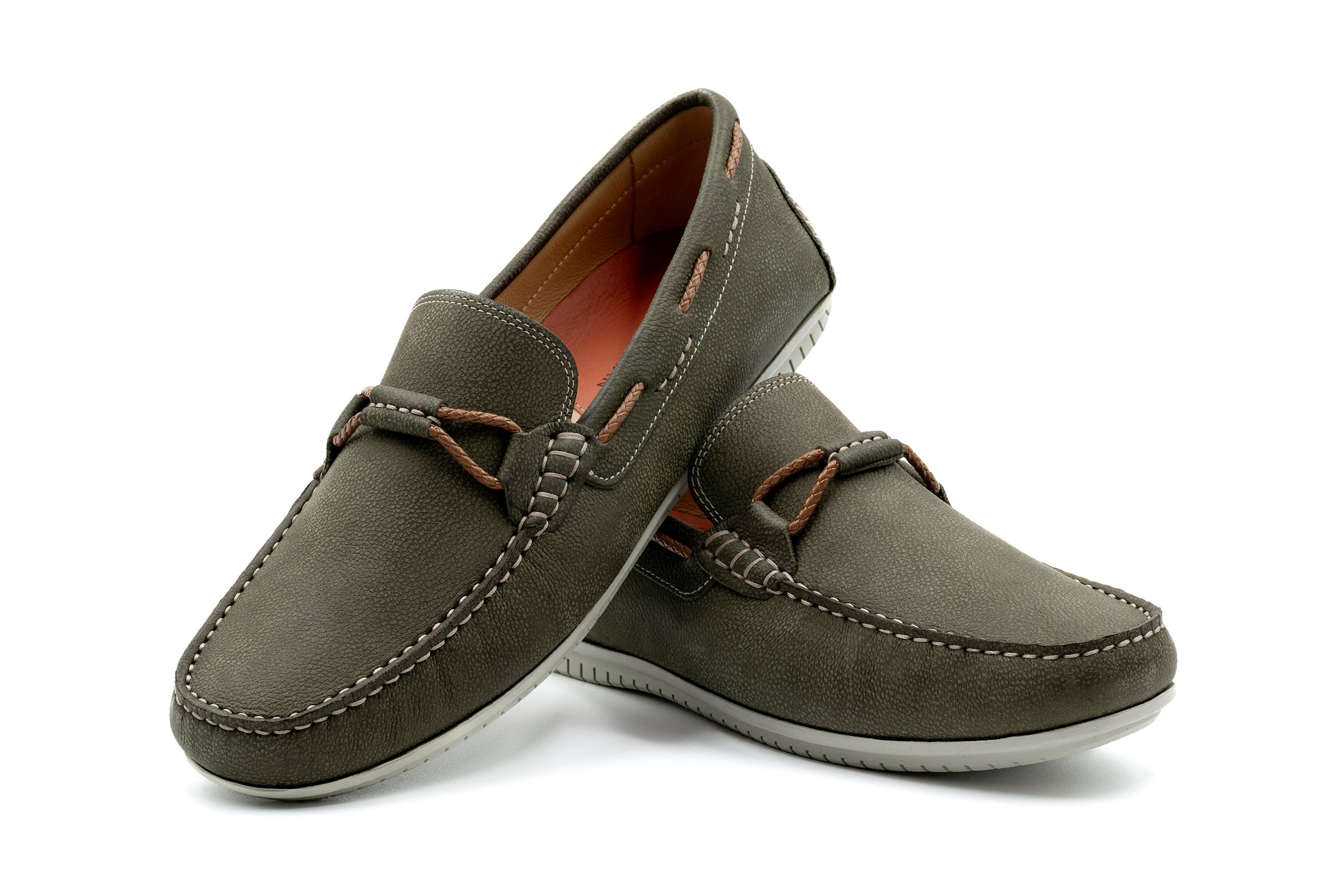 Martin Dingman - Bermuda Nubuck Leather Braided Loafers - Moss