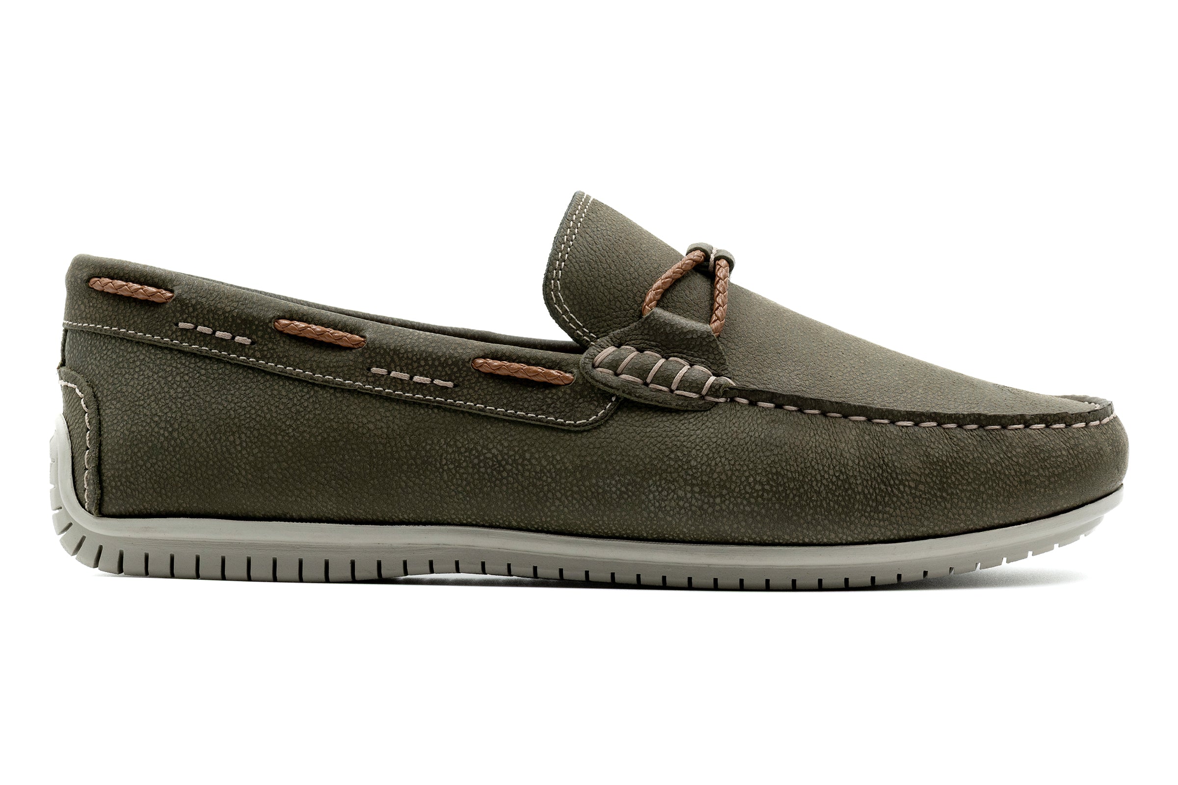 Martin Dingman - Bermuda Nubuck Leather Braided Loafers - Moss