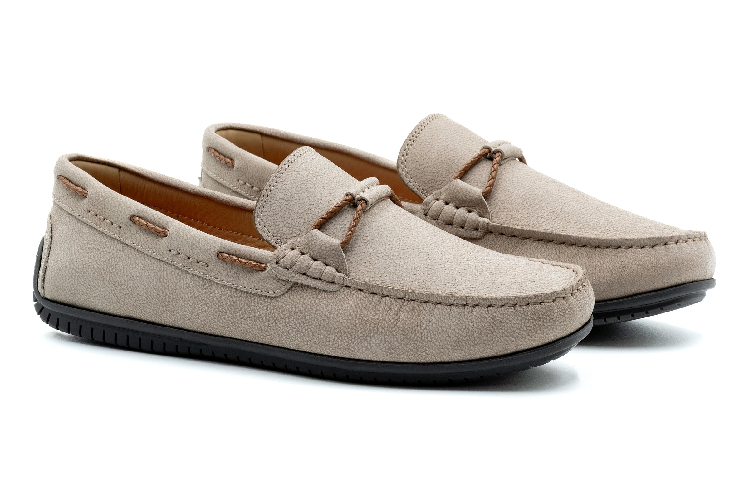 Martin Dingman - Bermuda Nubuck Braided Loafers - Putty