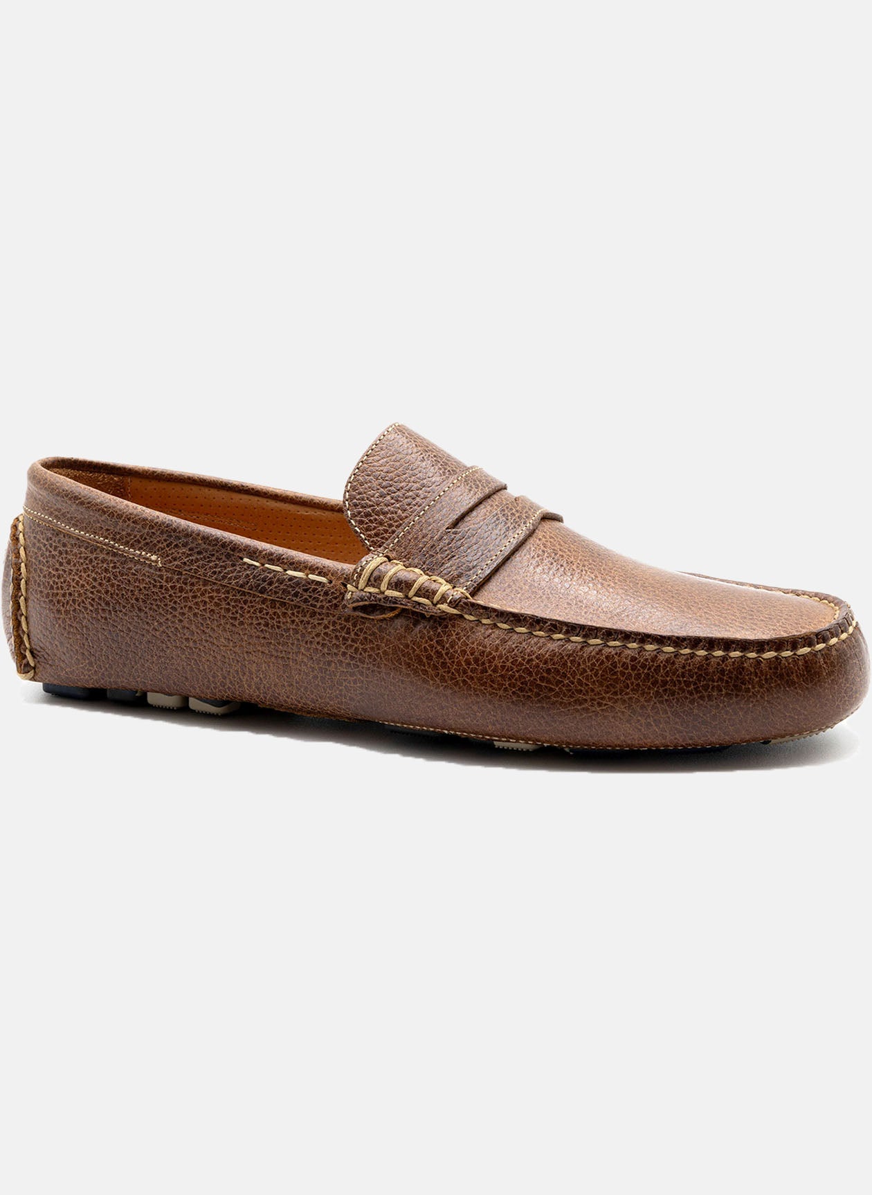 Martin Dingman - Monte Carlo Pebble Grain Penny Loafer - Oak
