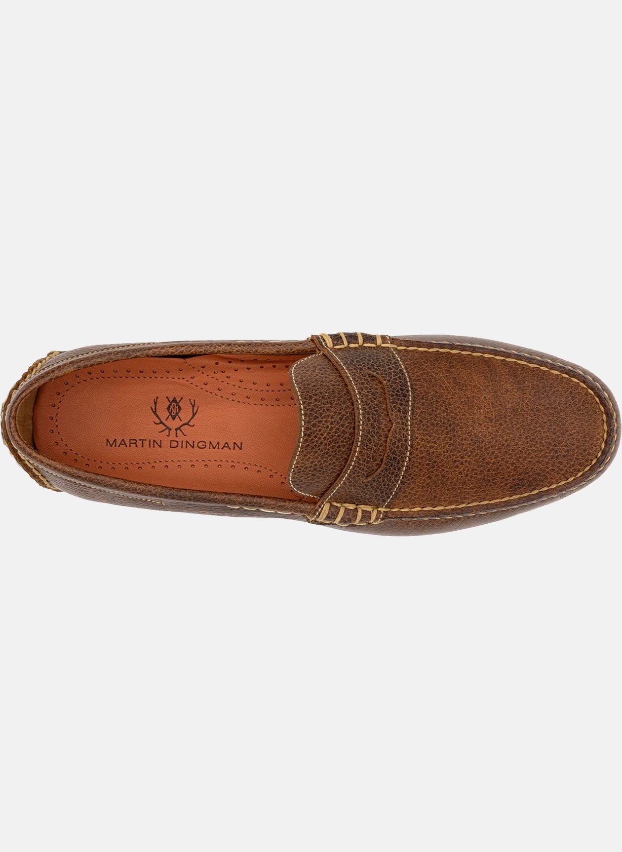 Martin Dingman - Monte Carlo Pebble Grain Penny Loafer - Oak