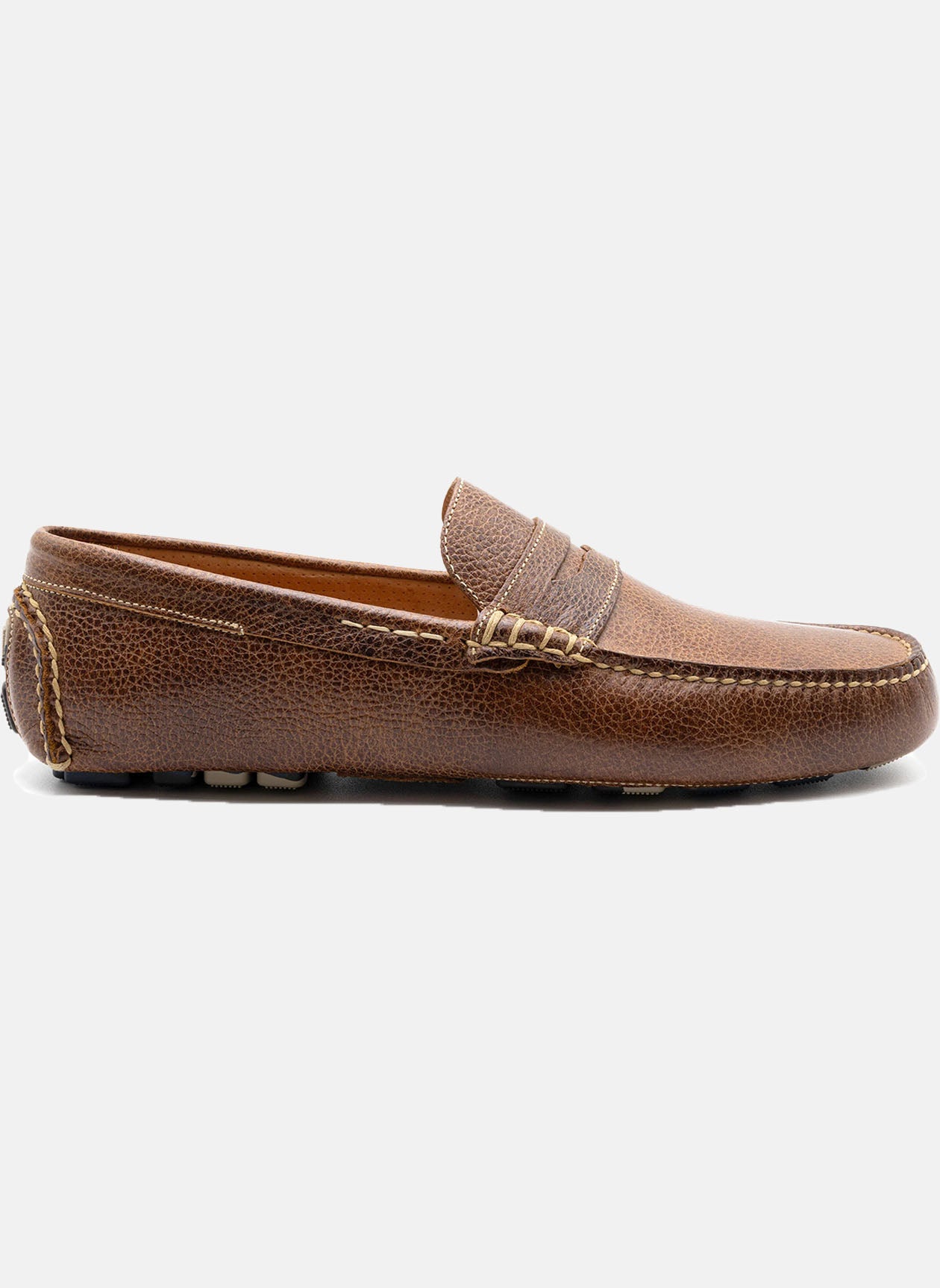 Martin Dingman - Monte Carlo Pebble Grain Penny Loafer - Oak