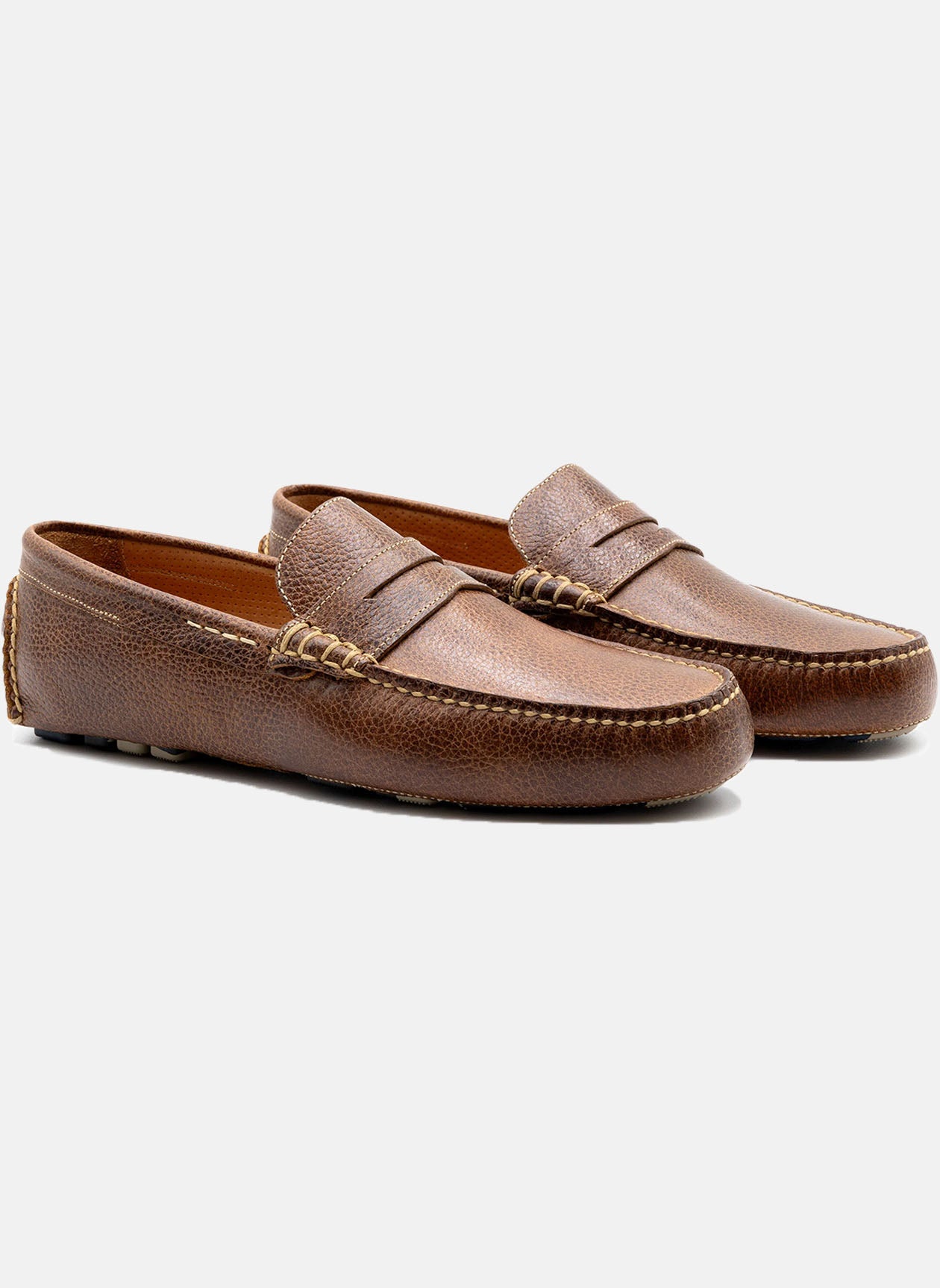 Martin Dingman - Monte Carlo Pebble Grain Penny Loafer - Oak