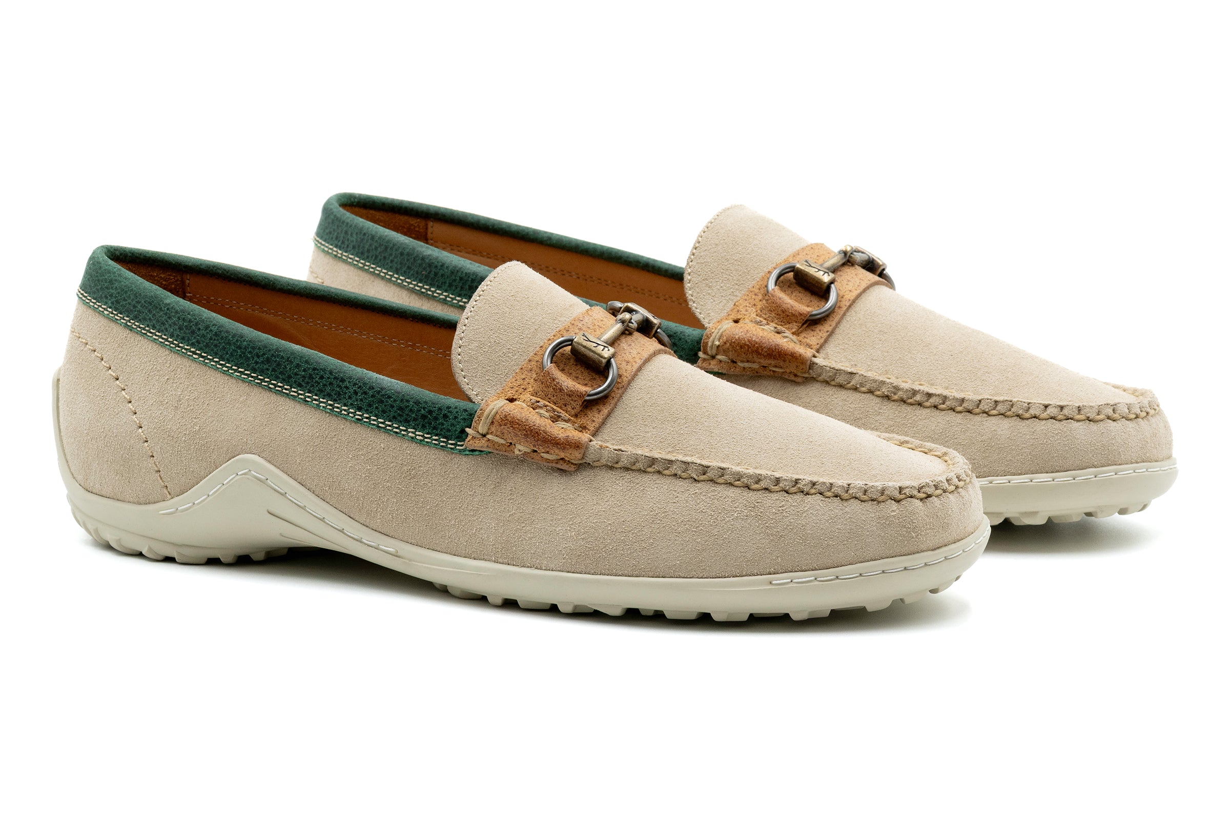 Martin Dingman - Bill Suede Horse Bit Loafers - Sand