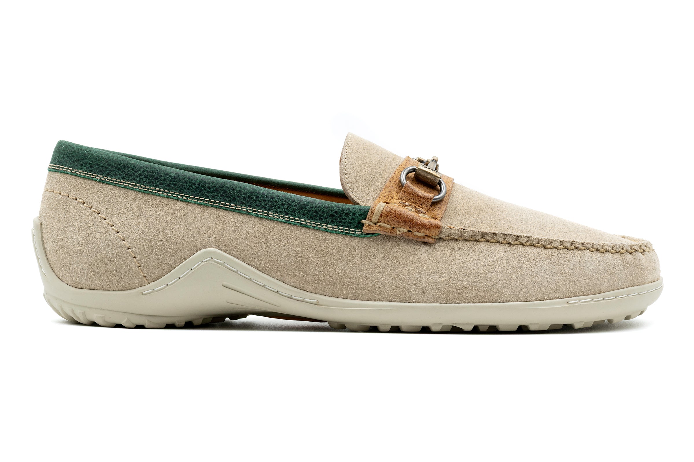 Martin Dingman - Bill Suede Horse Bit Loafers - Sand
