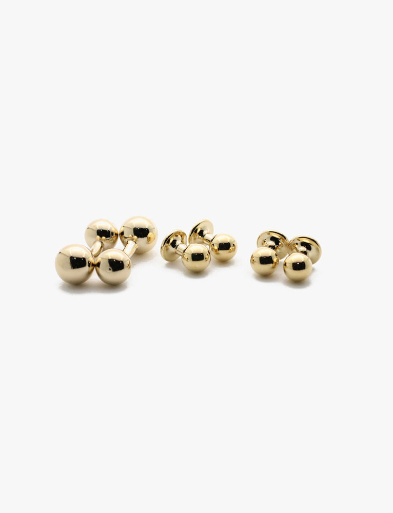 The Collar Company - Gold Dumbell Formal Set with 4 Studs