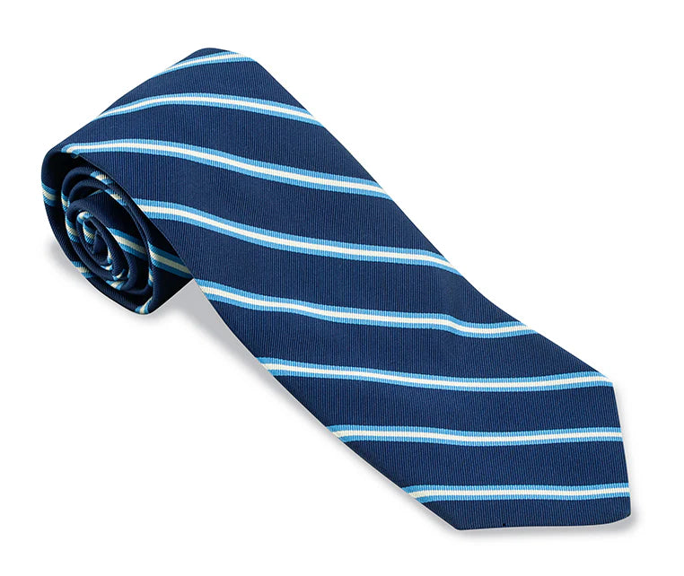 R. Hanauer - Navy/Cobalt Queens Stripes Necktie