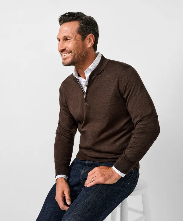 David Donahue - The Skipper Quarter Zip - Pinecone