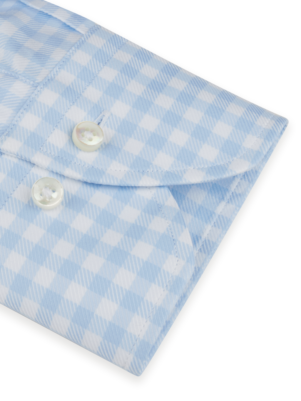 Stenströms - Gingham Dress Shirt - Sky Blue