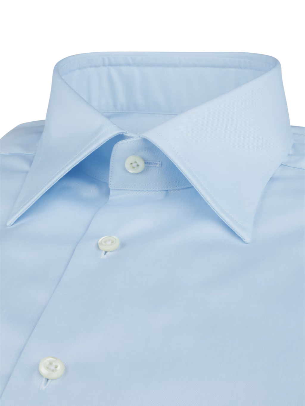 Stenströms - Twill Dress Shirt Point Collar - Sky Blue