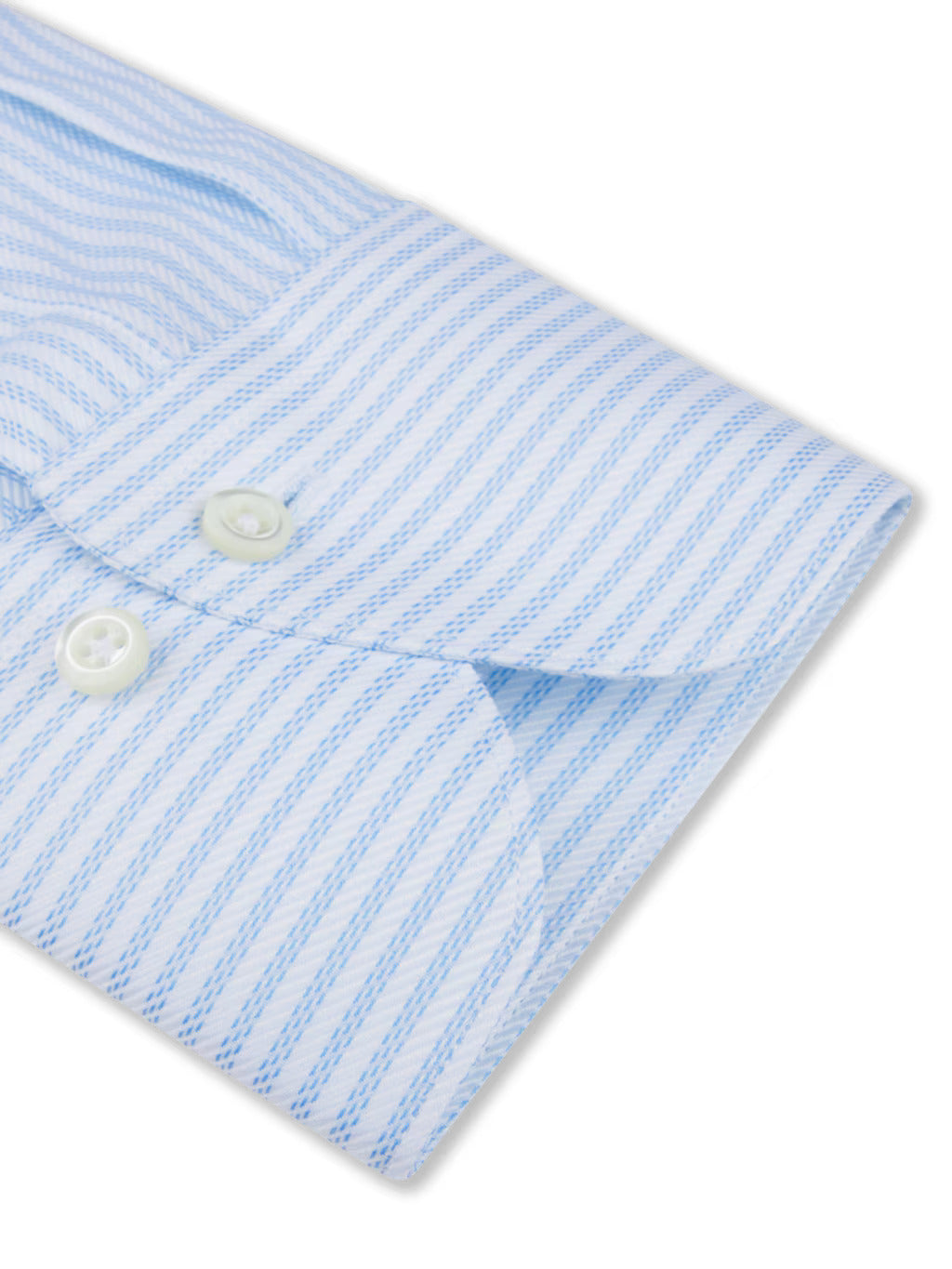 Stenströms - Twill Stripe Spread Collar Shirt - Light Blue