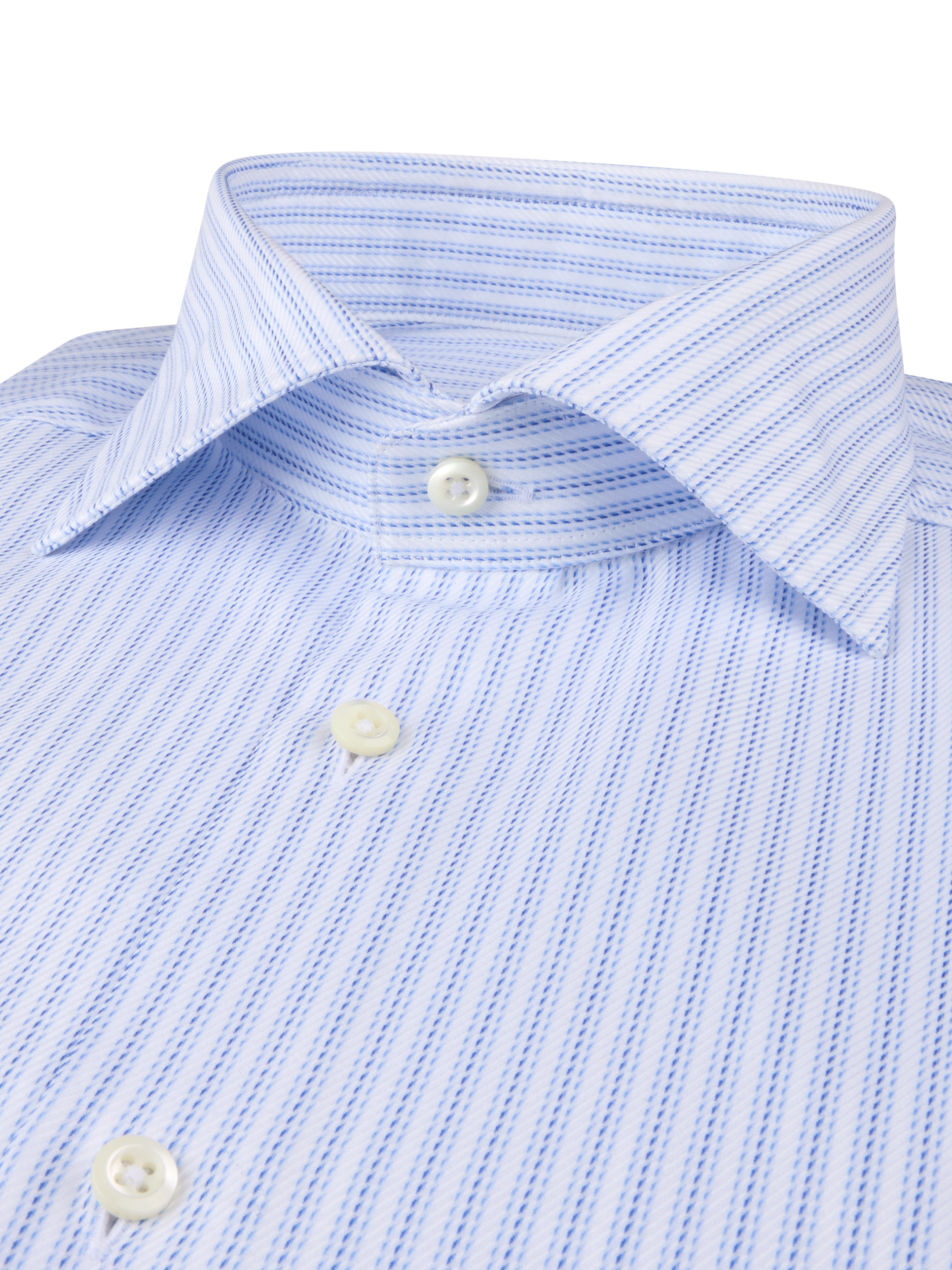 Stenströms - Light Blue Striped Twill Shirt