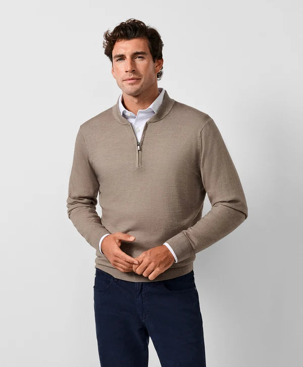 David Donahue - The Skipper Quarter Zip - Latte