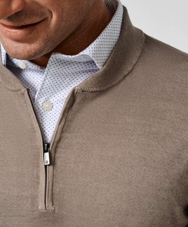 David Donahue - The Skipper Quarter Zip - Latte