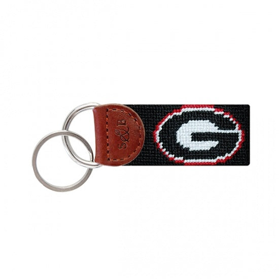 Smathers & Branson - Georgia G Needlepoint Key Fob - Black