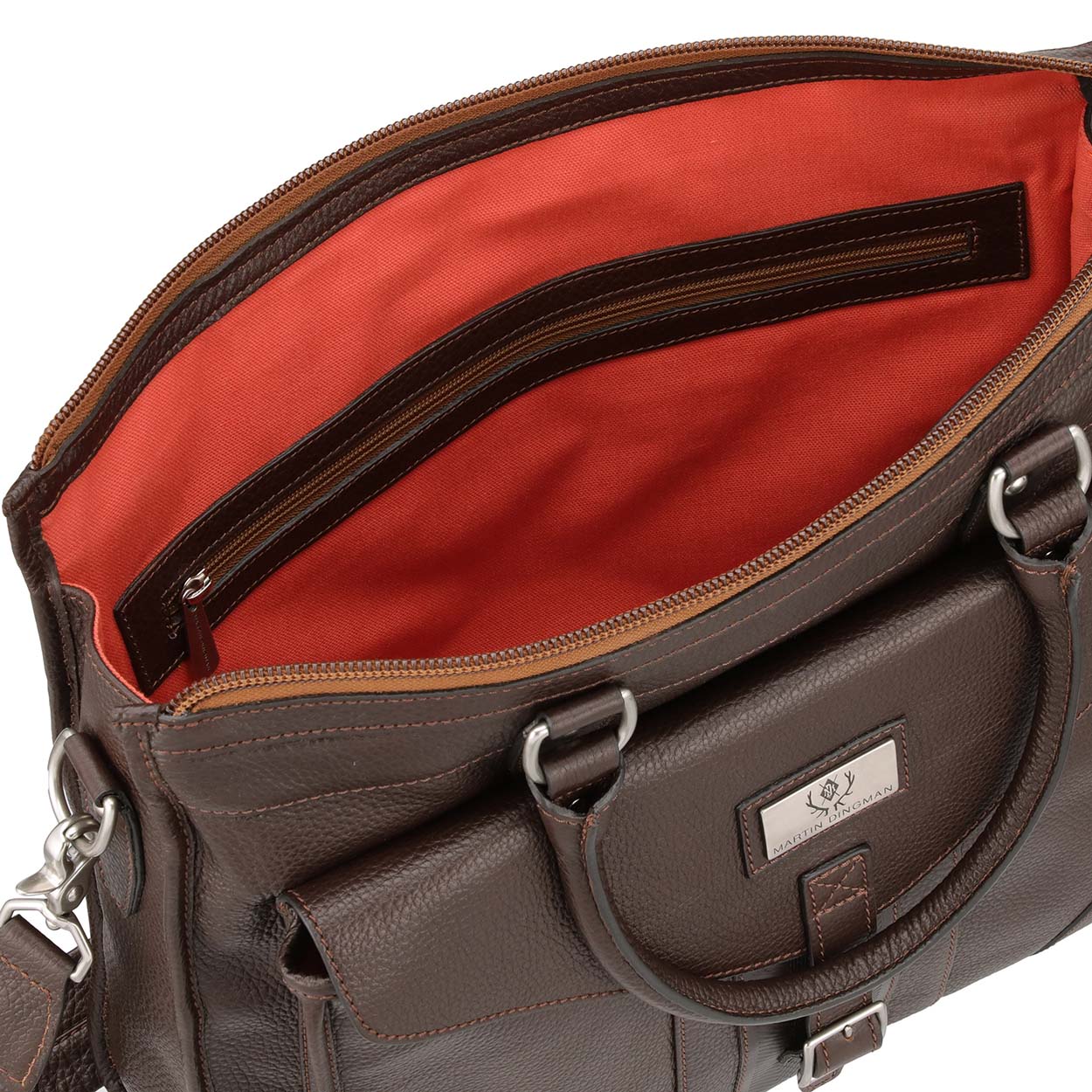 Martin Dingman - Martingale Brief Case - Chocolate Tumbled