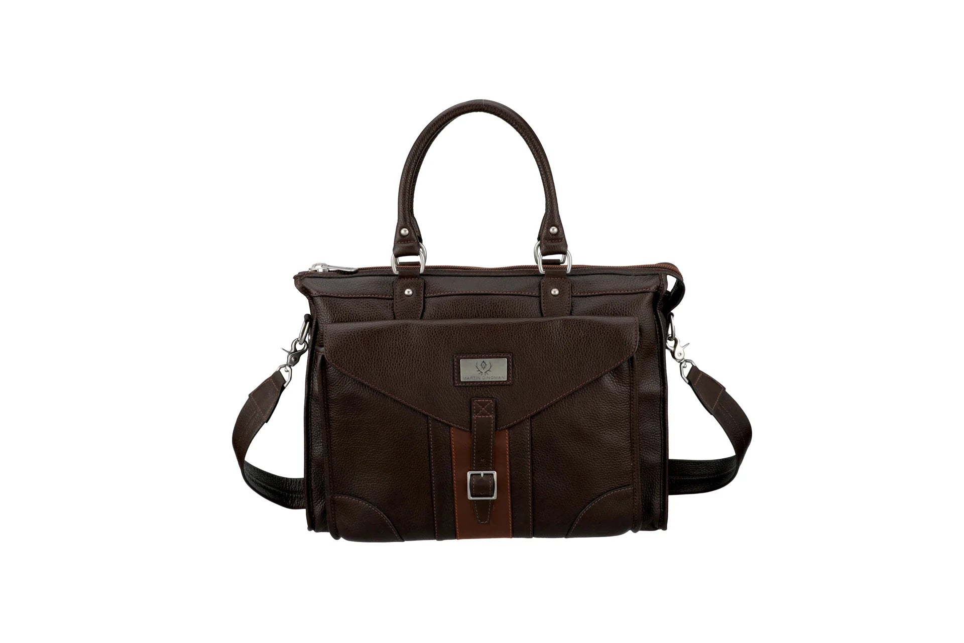 Martin Dingman - Martingale Brief Case - Chocolate Tumbled