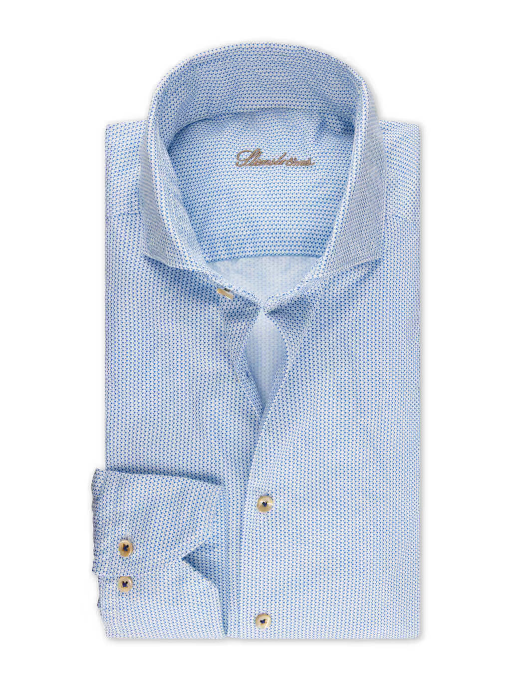 Stenströms - Patterned Twill Shirt - Light Blue