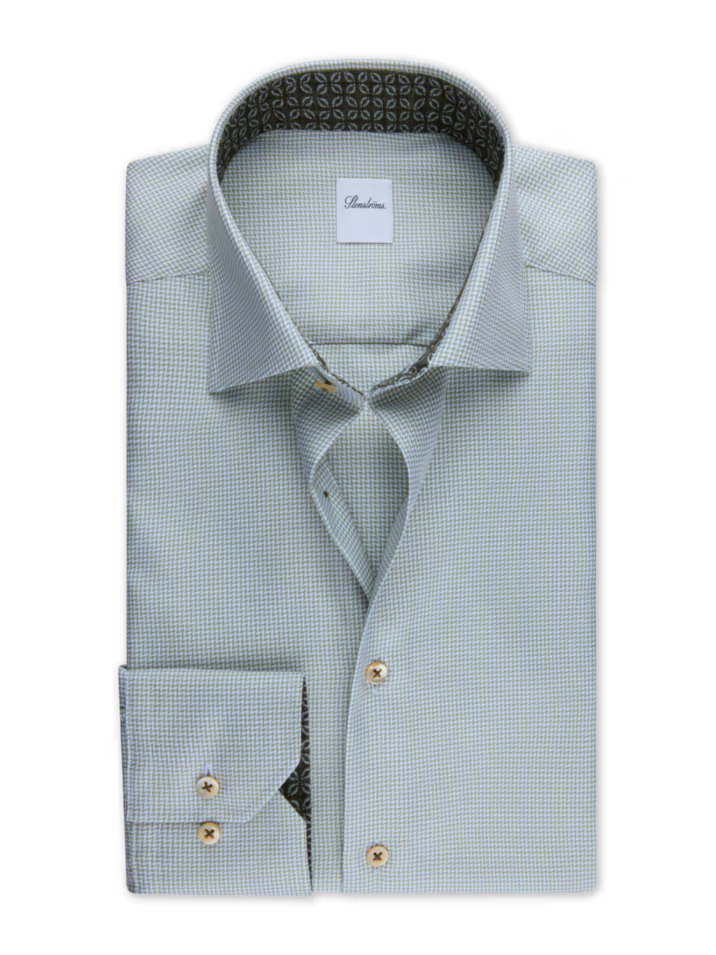 Stenströms - Light Green Textured Houndstooth