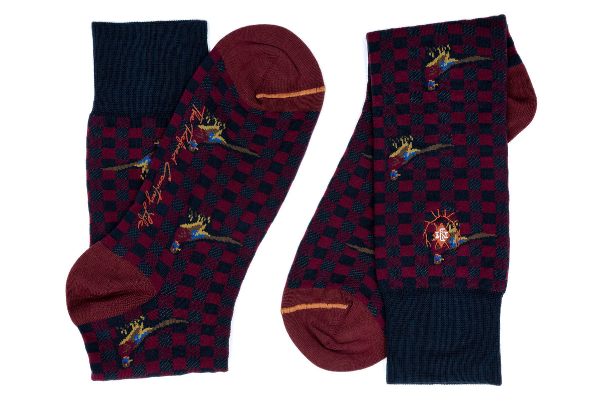 Martin Dingman - Pheasant Peruvian Pima Cotton Socks - Navy