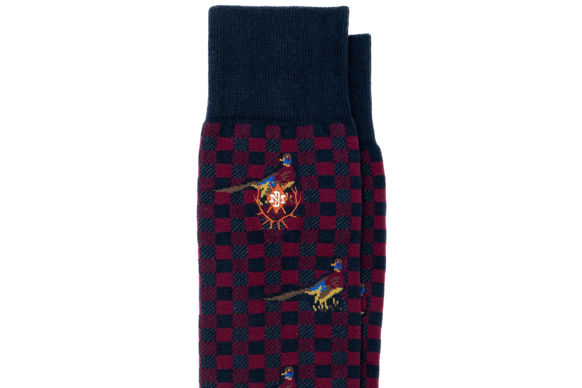 Martin Dingman - Pheasant Peruvian Pima Cotton Socks - Navy
