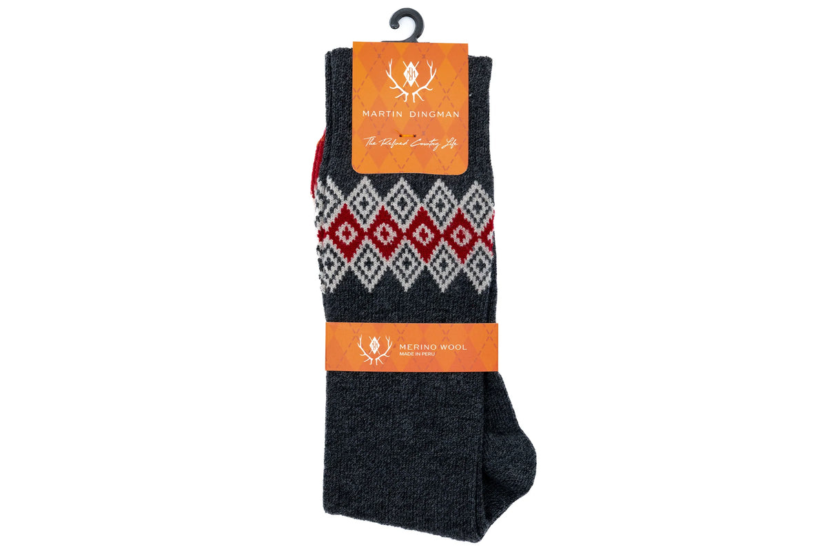 Martin Dingman - Cabin Merino Wool and Pima Cotton Socks - Charcoal