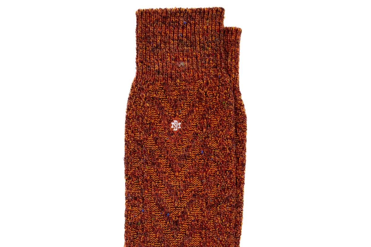 Martin Dingman - Chevron Alpaca Yarn Socks - Pumpkin