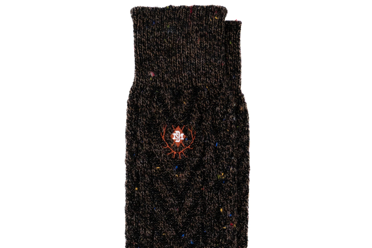 Martin Dingman - Chevron Alpaca Yarn Socks - Walnut