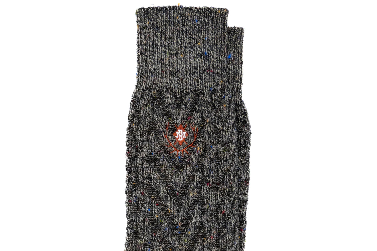 Martin Dingman - Chevron Alpaca Yarn Socks - Stone