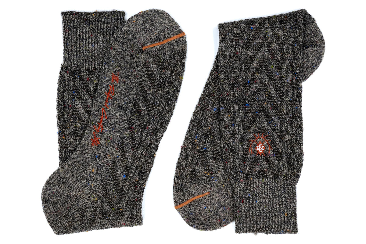 Martin Dingman - Chevron Alpaca Yarn Socks - Stone