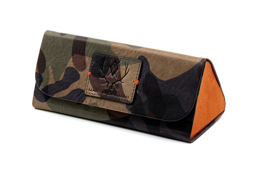 Martin Dingman - Sarasota Italian Saddle Leather Eyeglass Case - Grey Camo