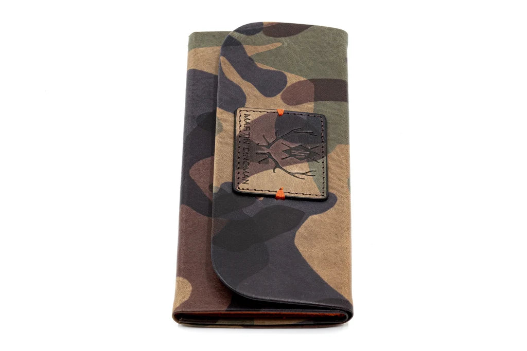 Martin Dingman - Sarasota Italian Saddle Leather Eyeglass Case - Grey Camo