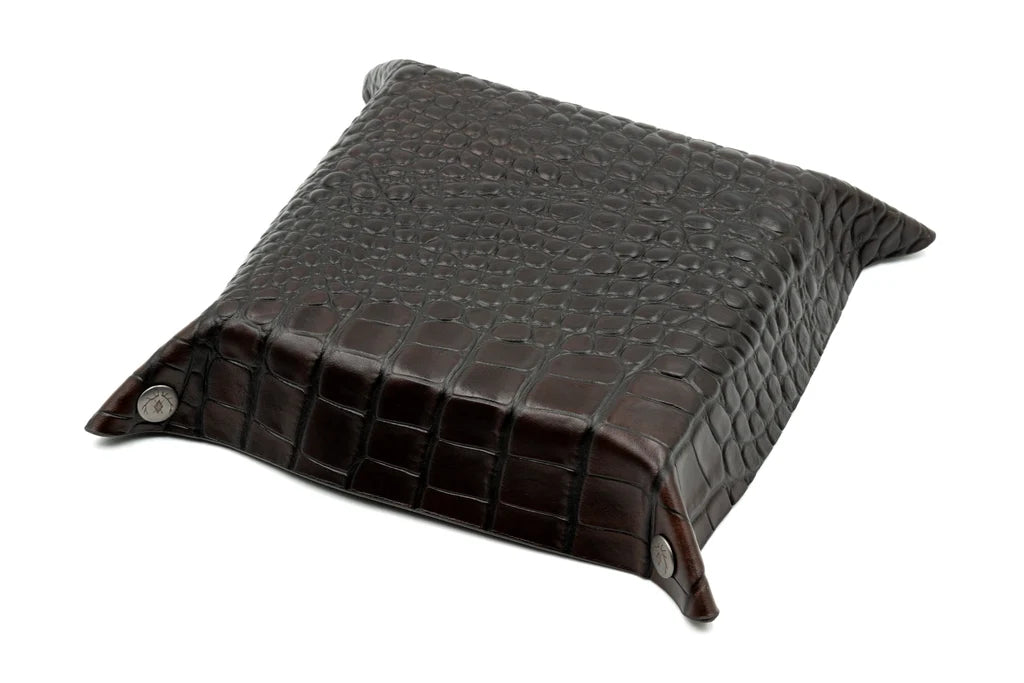 Martin Dingman - Windsor Alligator Grain Leather Dresser Valet - Walnut